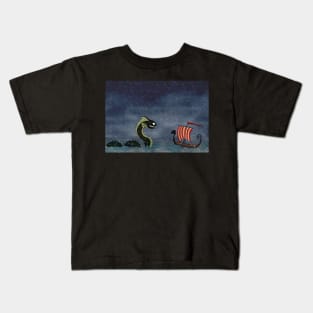 Vikings & Sea Serpent Kids T-Shirt